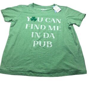 Doe Women's XS Green Short Sleeve Tee Shirt You Can Find Me In Da Pub New